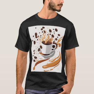Cafetafel Geschenk Abstract Geometrisch Koffieboon T-shirt