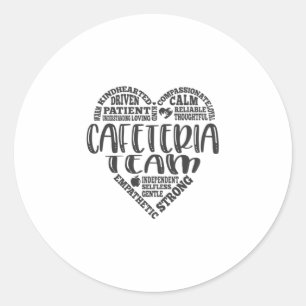 Cafetaria team, lunch dame werker ronde sticker