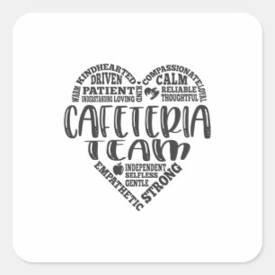 Cafetaria team, lunch dame werker vierkante sticker