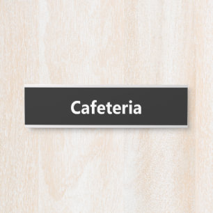 Cafetaria zwart-wit deurbordje