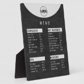 Cafeteria Logo Copper Black Chalkboard - Prijslijs Fotoplaat (Zijkant)