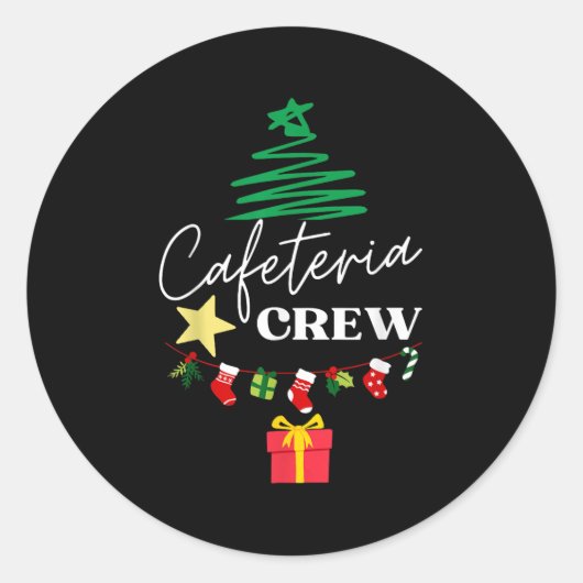 Cafeteria Lunch Lady Crew Christmas Matching Women Ronde Sticker (Voorkant)