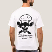 Cafeteria schedel en kruisbeenderen t-shirt (Achterkant)
