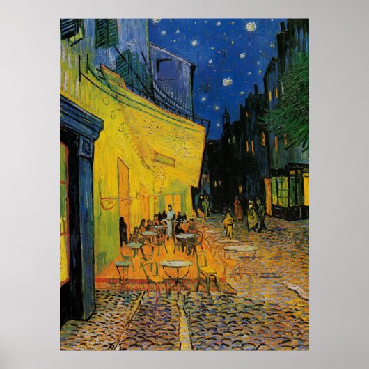 Caféterras bij Nacht Poster (Voorkant)
