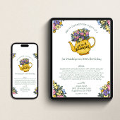 Cafetière d'or Carte d'anniversaire 80 ans Shower 