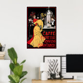 Caffe Espresso Coffee Drink & Art Poster (Thuiskantoor)