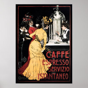 CAFFE ESPRESSO SERVIZIO ISTANTANEO Coffee Italiaan Poster