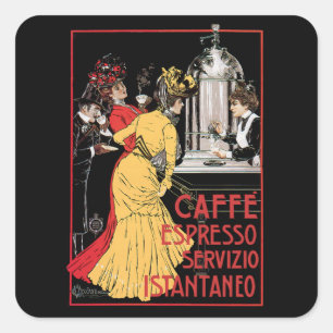 Caffe Espresso Vierkante Sticker
