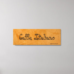 Caffe Italiano Toscaans Oranje Schilderij Canvas Afdruk