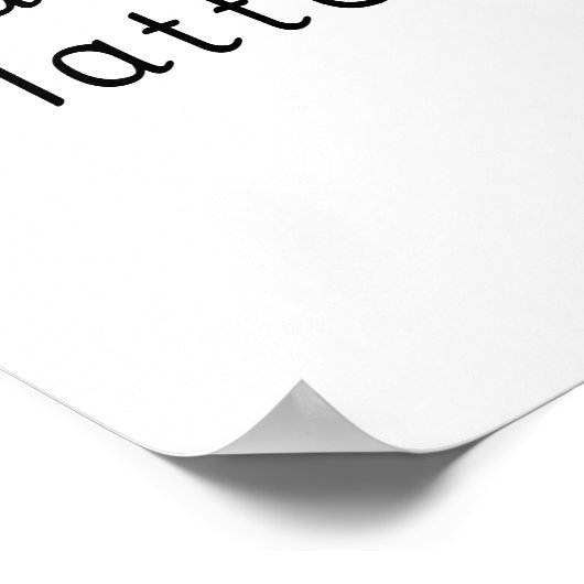 Caffè latte - minimalistic typography poster (Coin)