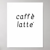Caffè latte - minimalistic typography poster (Devant)