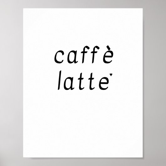Caffè latte - minimalistic typography poster (Devant)