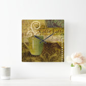 Caffe Latte Vierkante Klok (Huis)