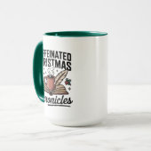 Caffeinated Christmas Chronicles Mug Holiday Fun Mok (Voorkant links)