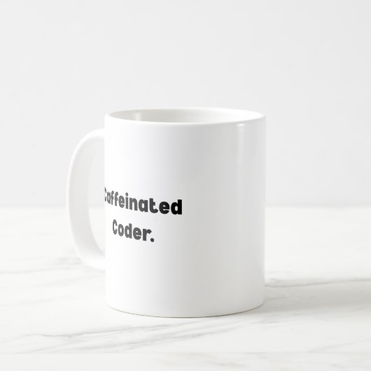 Caffeinated Coder Mug – Funny Gift for Programmers (Devant gauche)