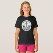 Caffeinated Cosmos Cute Funny Alien Coffee Logo T-shirt (Voorkant volledig)