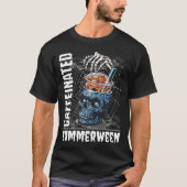 Caffeinated Summerween Skeleton Coffee Halloween T-shirt (Voorkant)