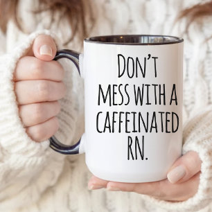 Caffeinated verpleegster koffiemok, grappige mok v
