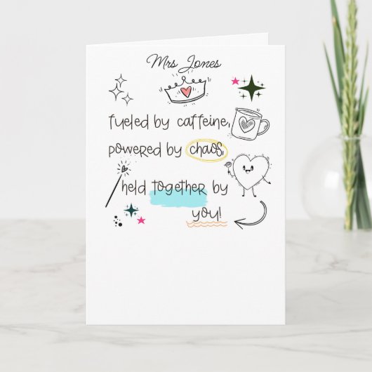 Caffeine Chaos Carte de remerciements SENCO SEN pr (Devant)