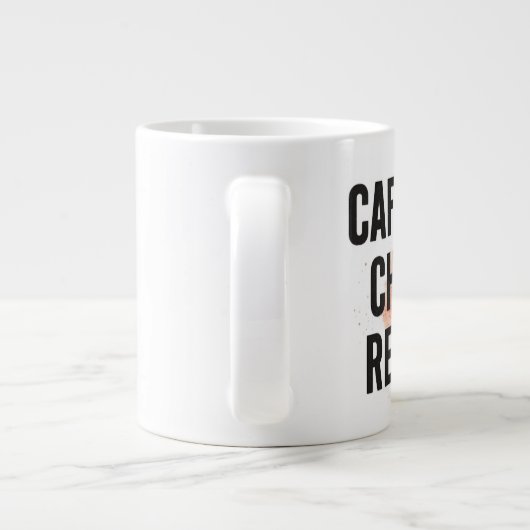 Caffeine. Chaos. Repeat. – Neon Cyberpunk Coffee M Extra Grote Beker (Achterkant)