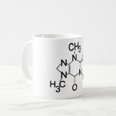 Caffeine, chemisch symbool koffiemok (Voorkant links)