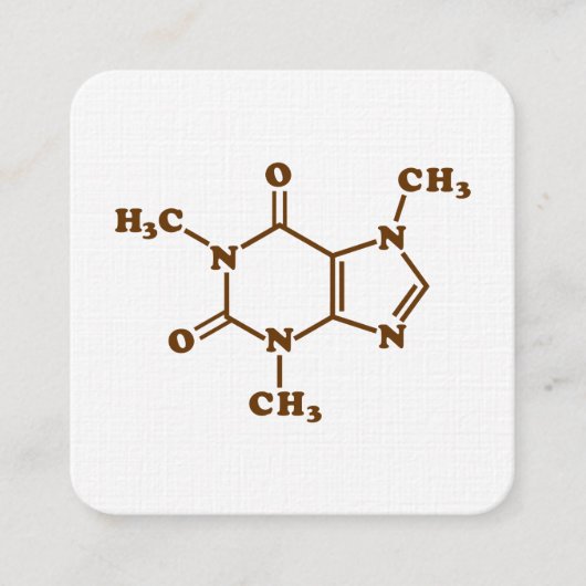 Caffeine Coffee Molecular Chemical Formula Vierkante Visitekaartje (Voorkant)