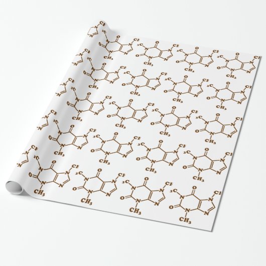 Caffeine Coffee Molecular Chemical Formule Cadeaupapier (Uitgerold)