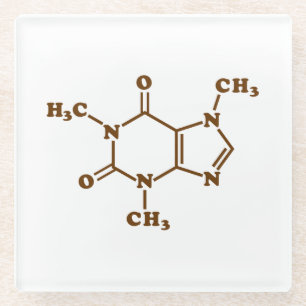 Caffeine Coffee Molecular Chemical Formule Glazen Onderzetter
