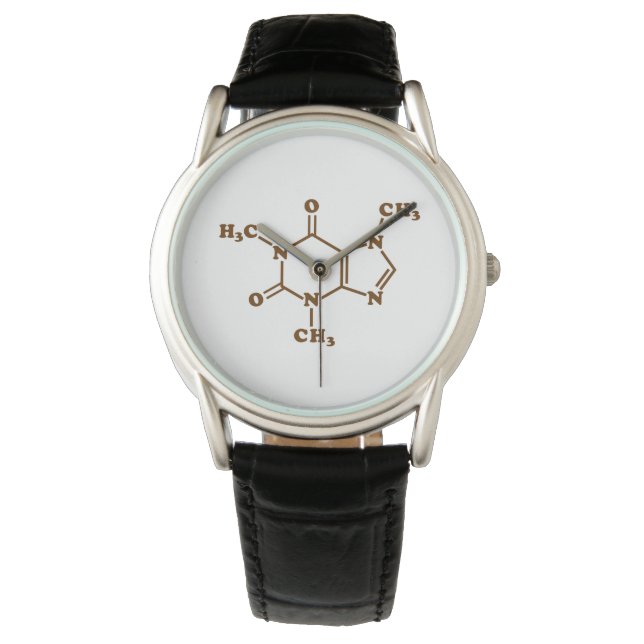 Caffeine Coffee Molecular Chemical Formule Horloge (Voorkant)