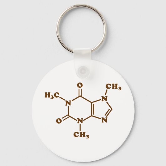 Caffeine Coffee Molecular Chemical Formule Sleutelhanger (Voorkant)