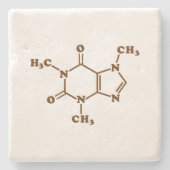 Caffeine Coffee Molecular Chemical Formule Stenen Onderzetter (Voorkant)