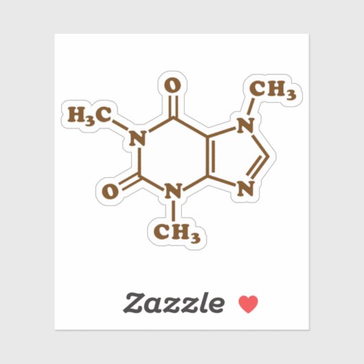 Caffeine Coffee Molecular Chemical Formule Sticker (Vel)