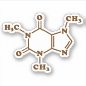 Caffeine Coffee Molecular Chemical Formule Sticker (Voorkant)