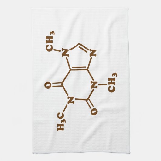 Caffeine Coffee Molecular Chemical Formule Theedoek (Verticaal)