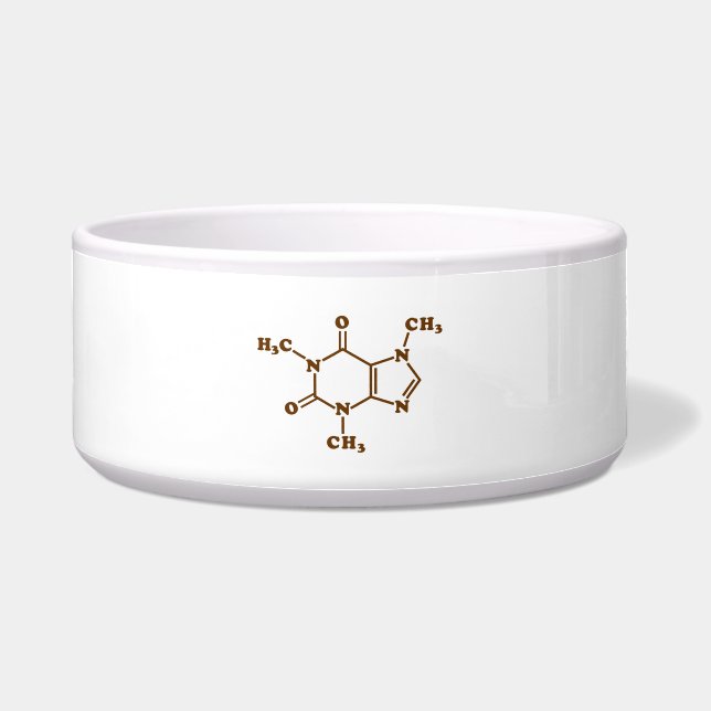 Caffeine Coffee Molecular Chemical Formule Voerbakje (Voorkant)