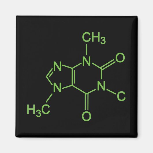 Caffeine Coffee Molecule Chemische Schema Magneet (Voorkant)