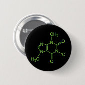 Caffeine Coffee Molecule Chemische Schema Ronde Button 5,7 Cm (Voorkant /achterkant)