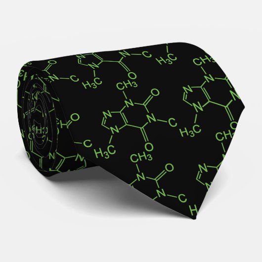 Caffeine Coffee Molecule Chemische Schema Stropdas (Opgerold)