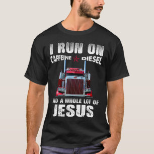 Caffeine Diesel Jesus Christelijk Trucker verhit T-shirt
