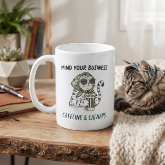 Caffeïne & Droompjes Vintage Kattenliefhebber Koff Koffiemok