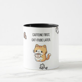 Caffeïne eerst, kat-achtigheid later | Grappige ka Mok