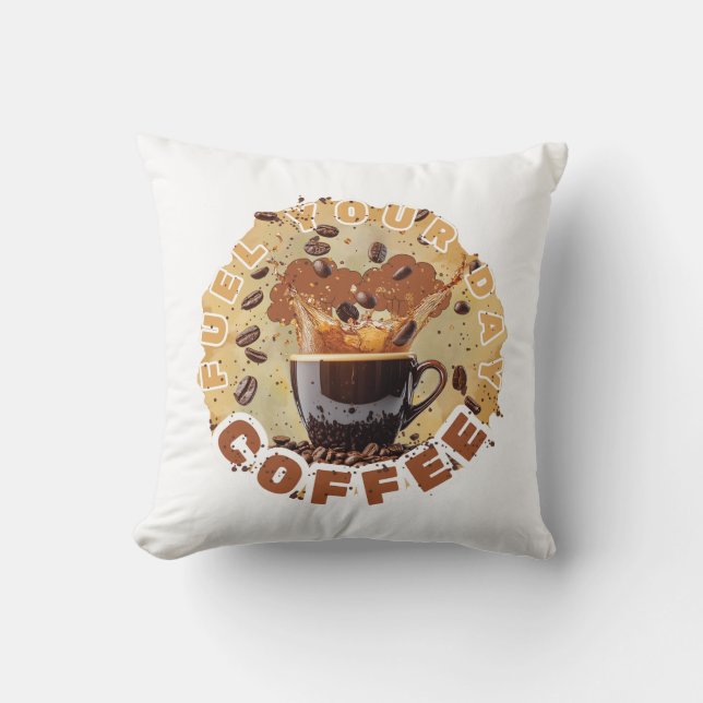 Caffeïne eerst  kussen (Voorkant)