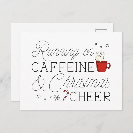 Caffeine en Kerstmis Briefkaart (Voorkant / Achterkant)