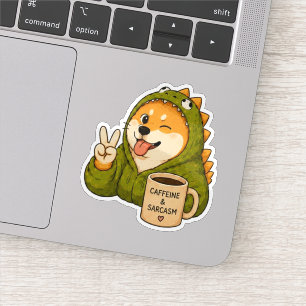Caffeïne En Sarcasme Hond Sticker