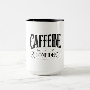 Caffeïne en Zelfvertrouwen Koffie Typografie Citaa Mok