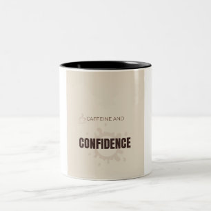 Caffeïne En Zelfvertrouwen Motiverende Koffie Lief Tweekleurige Koffiemok