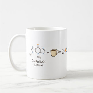 Caffeine Equation–Coffee Powers You Funny Science Koffiemok