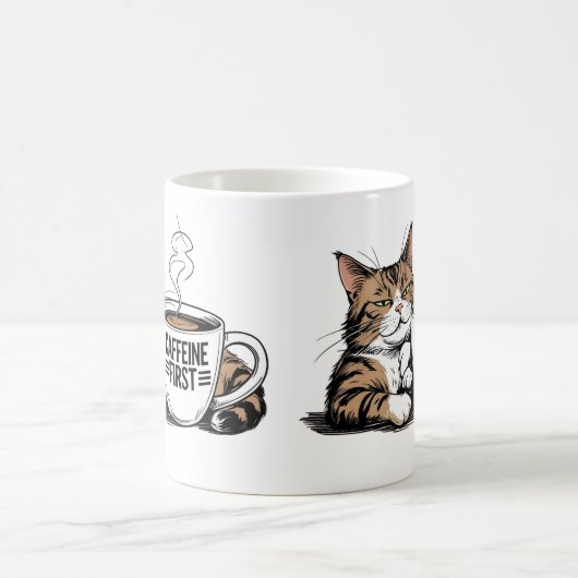 Caffeine First Coffee Mug for Grumpy Coffee Lovers (Centre)