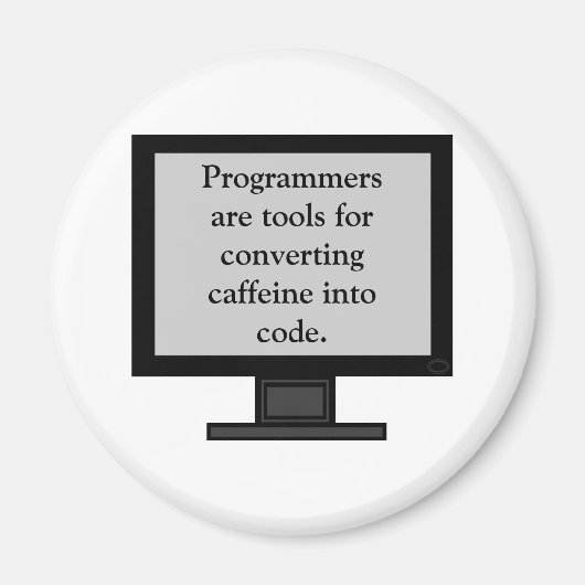 Caffeine in Code Magnet Magneet (Voorkant)