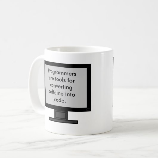 Caffeine in code Mok (Voorkant links)